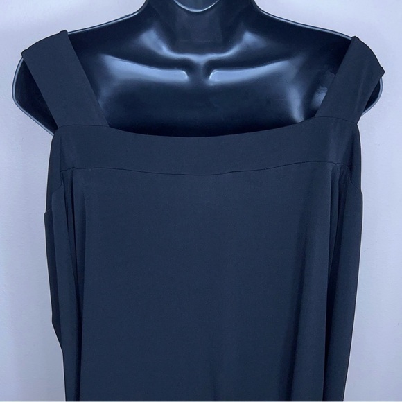 SIZE 22/24 WOMAN WITHIN BLACK STRETCH BLOUSE GOTH CUTOUT ACCENT PLUS - Picture 8 of 12